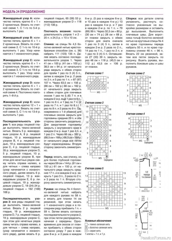 Свитер спицами жаккард. Описание