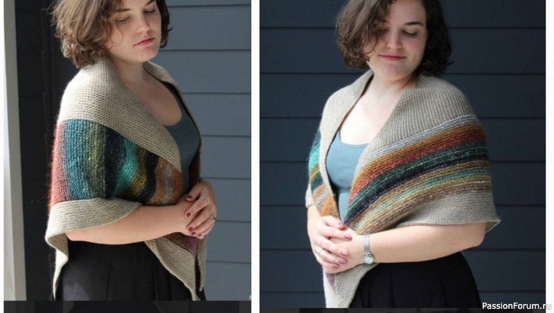 Шаль спицами &laquo;Точка осеннего равноденствия&raquo;