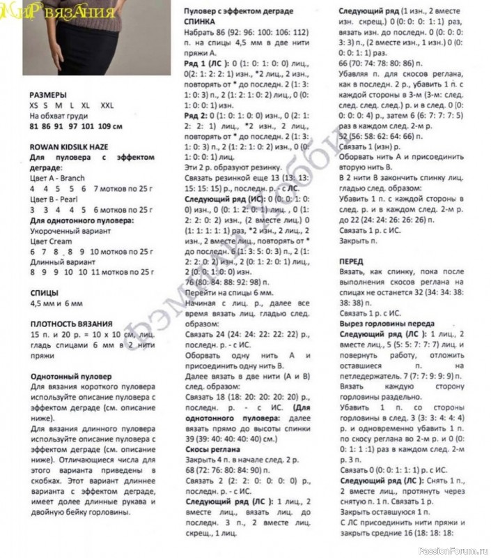 Свитер из мохера. Описание