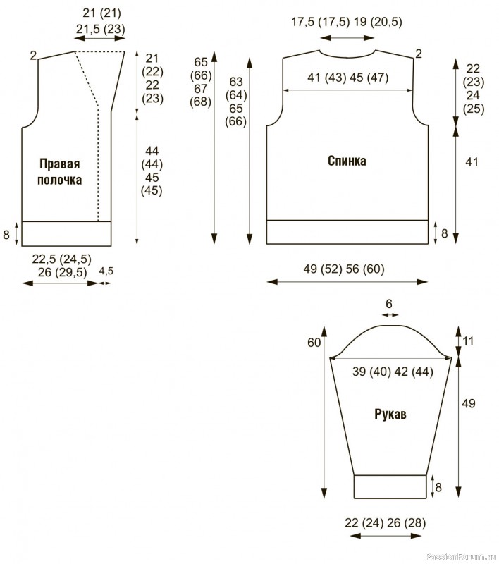 Мужской жакет с зигзагообразным узором. Описание