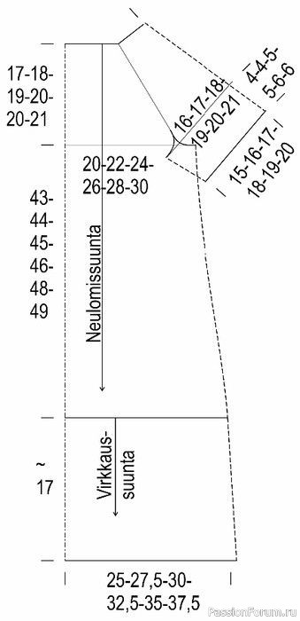Стильное платье с комбинированными узорами. Схема