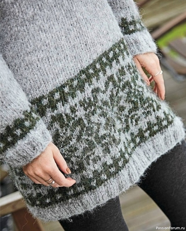 Теплое платье с норвежским орнаментом. Описание