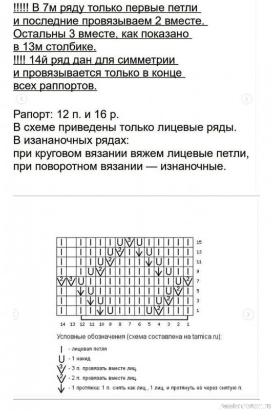 Вязаный топ с ажурным узором. Описание