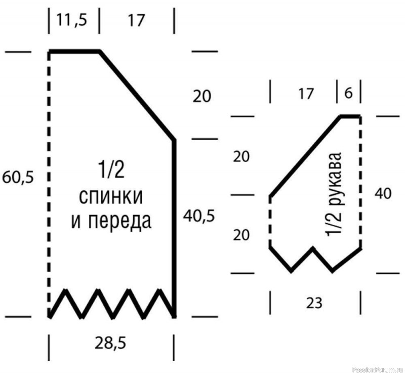 Трехцветный джемпер с узором из ромбов. Описание