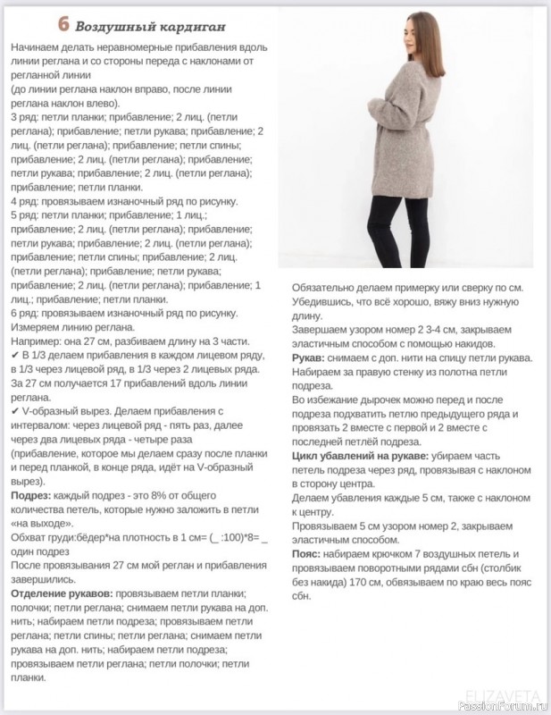 Воздушный кардиган. Описание.