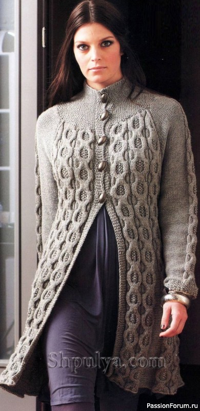 Кардиган спицами описание вязания. Схема