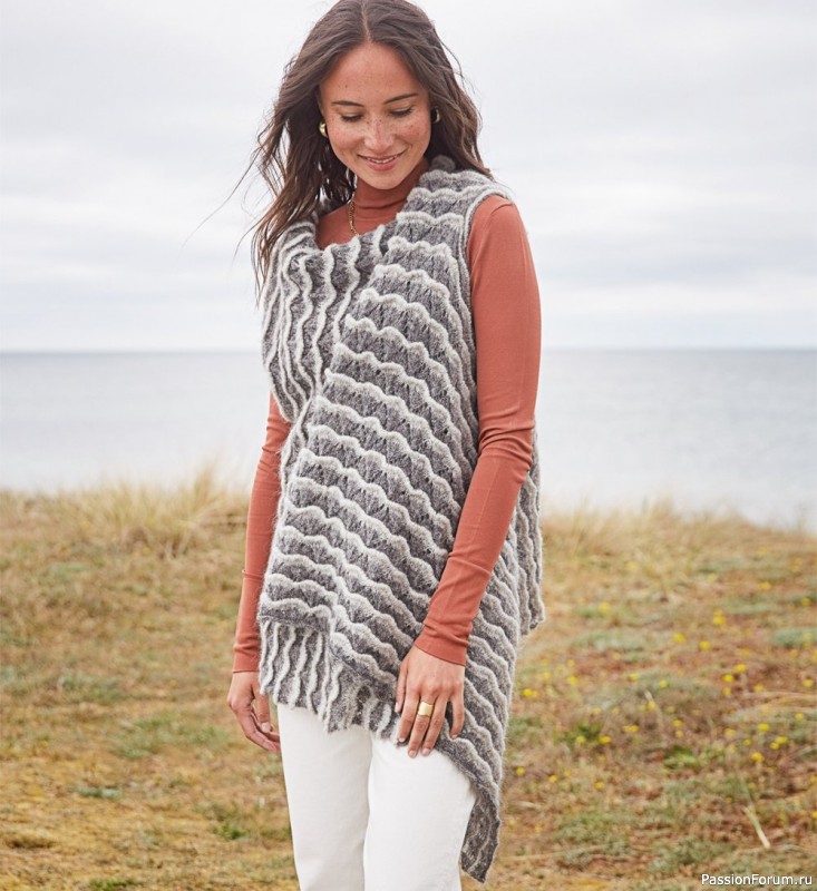 Жилет с волнистым узором. Описание