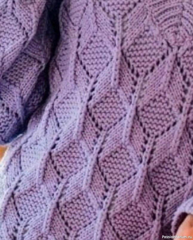 Пуловер с V-образным вырезом. Схема