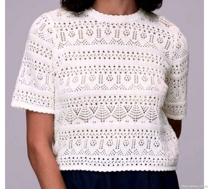 Топ летний спицами. Схема
