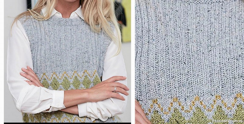 Безрукавка в резинку с узором «Ромбы»