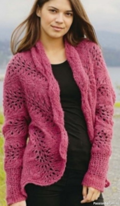 Легкий ажурный жакет. Описание