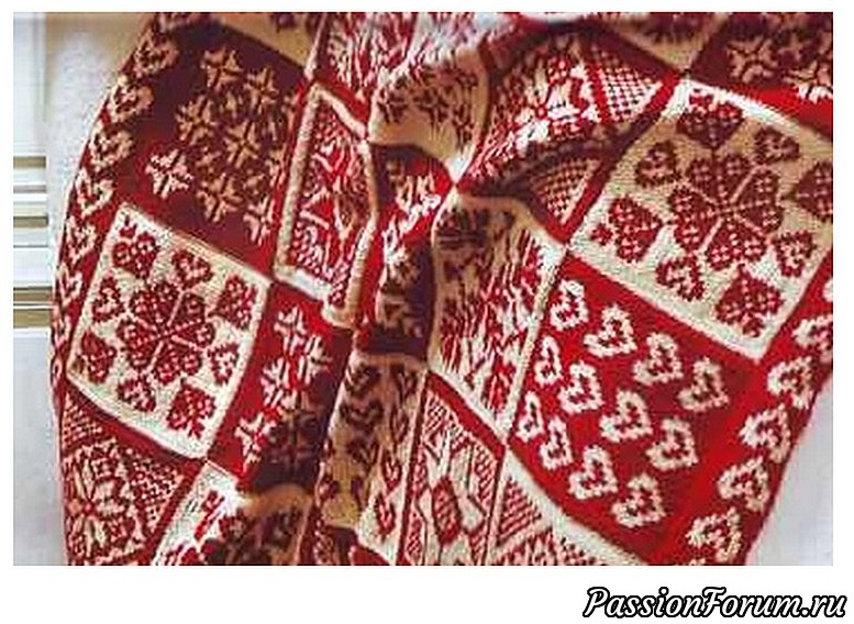 Двухцветный плед. Схема и описание