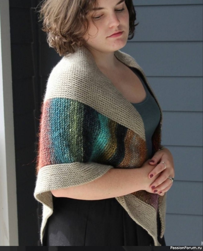 Шаль спицами &laquo;Точка осеннего равноденствия&raquo;
