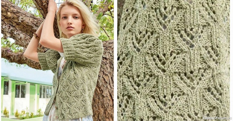 Жакет спицами. Описание. Схема