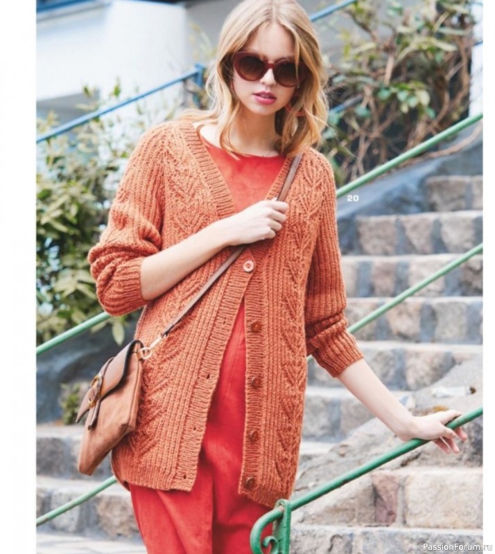 Кардиган на пуговицах с рукавом реглан. Описание