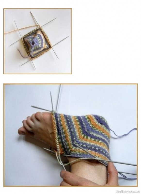 Носочки, связанные, начиная с пятки