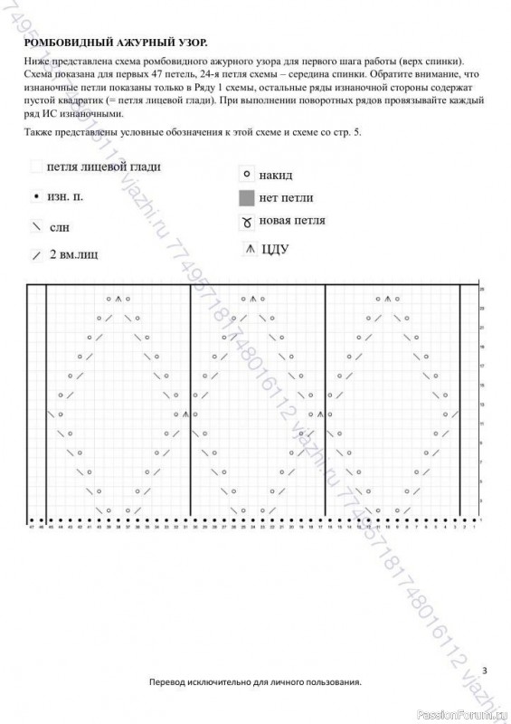 Футболка с ромбами. Описание