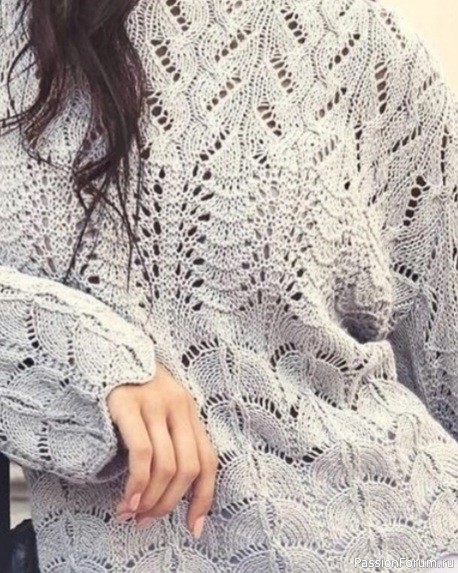 Ажурный свитер спицами. Схема.