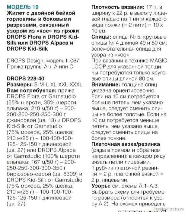 Жилет спицами. Полное описание