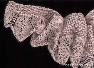 Шарф с ажурной каймой "Мимоза"(mimosa scarf). Описание