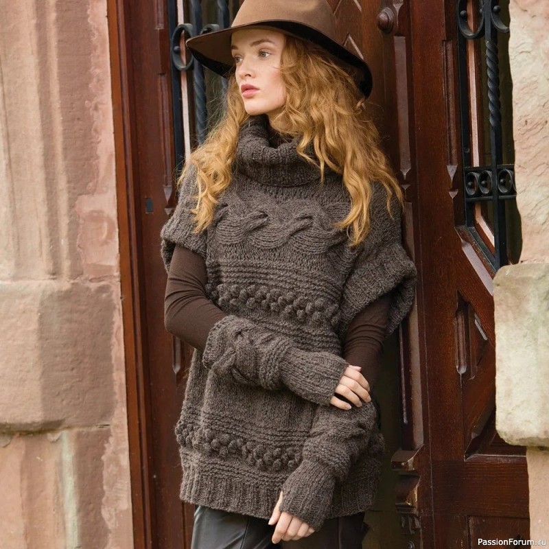 Безрукавка с «косой» и «шишечками». Описание