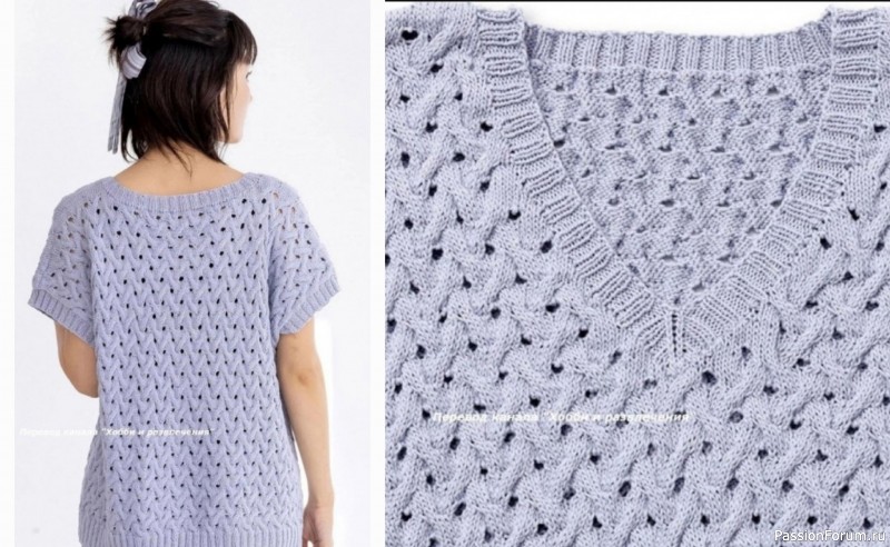Футболка-топ спицами. Описание