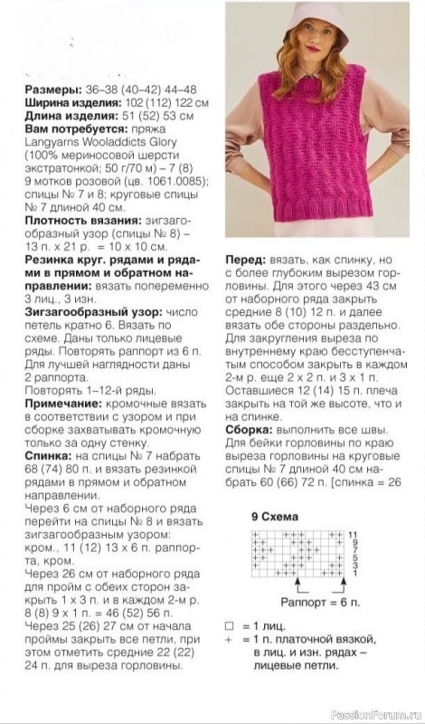 Жилет со структурным узором. Описание