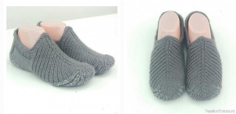 Тапочки спицами. Описание