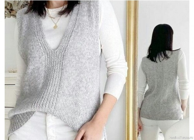 Красивый жилет спицами. Описание