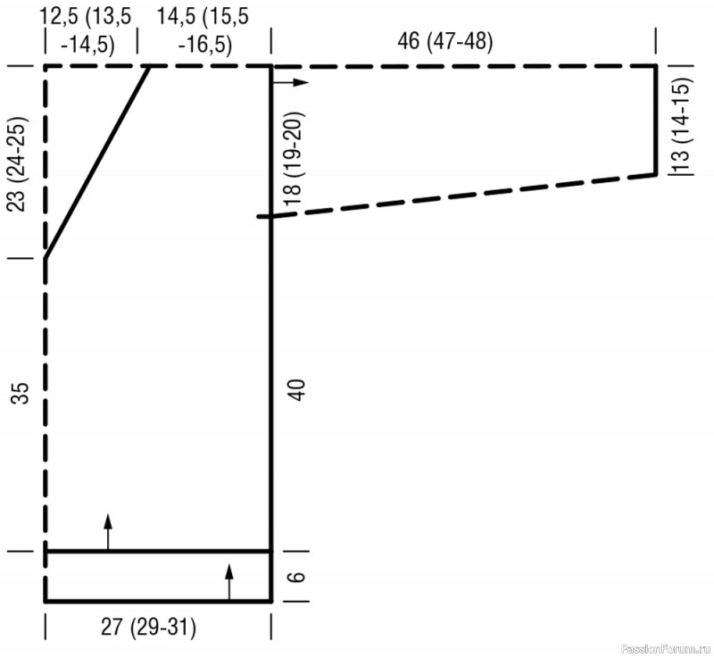 Пуловер из пряжи секционного крашения