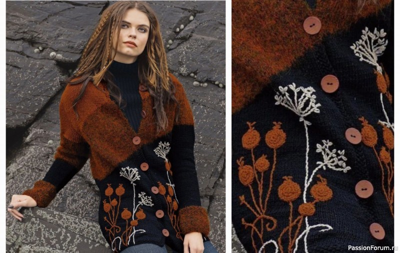 Кардиган с вышивкой