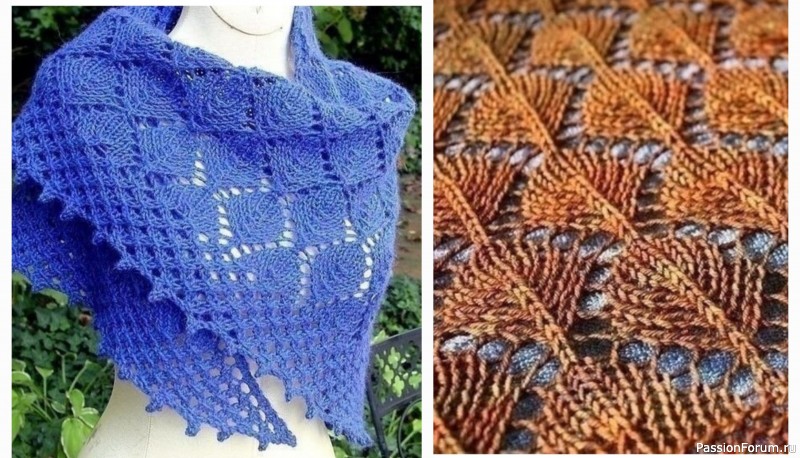 Шаль узором &quot;листья&quot;. Схема