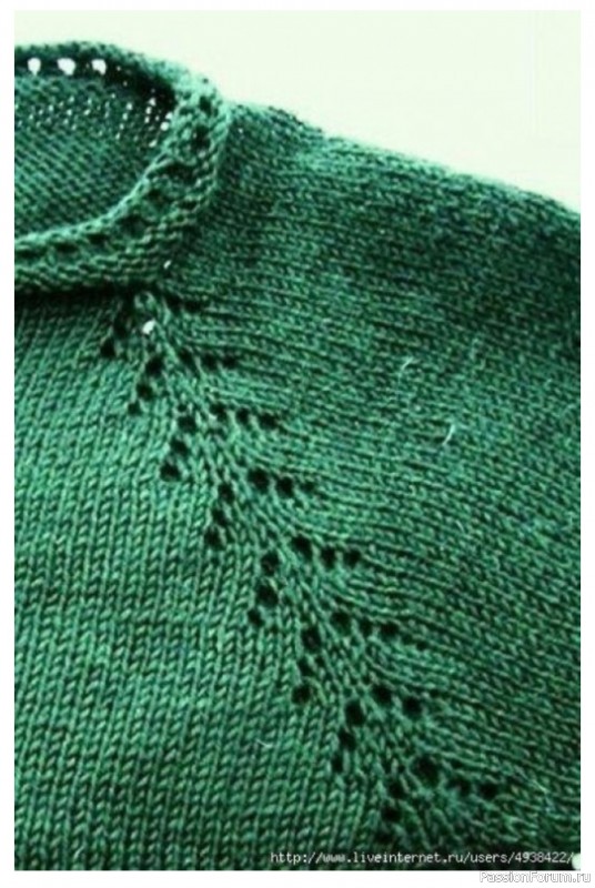 Реглан "Елочка" (вязание от горловины)