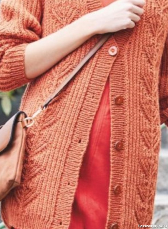 Кардиган на пуговицах с рукавом реглан. Описание