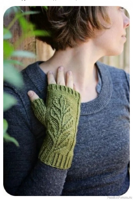 Митенки спицами. Схема