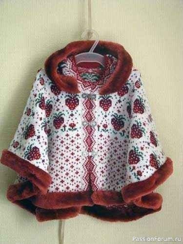 Пончо спицами техникой жаккард. Схемы