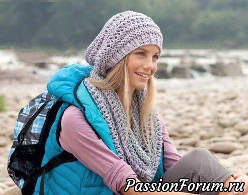 Ажурный берет спицами. Описание