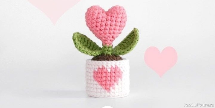 Цветок "Сердце" крючком. МК