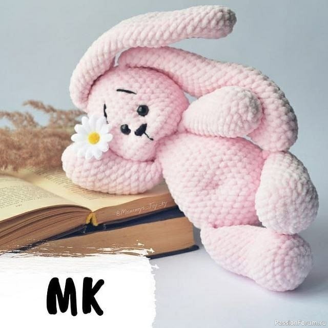 Зайчик "Пухляш" крючком. МК
