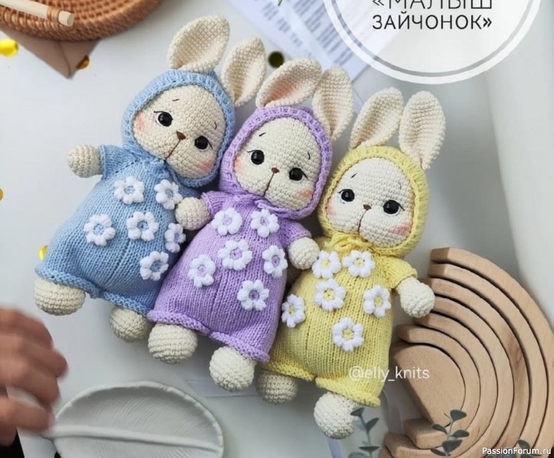 Малыш зайчонок крючком. МК