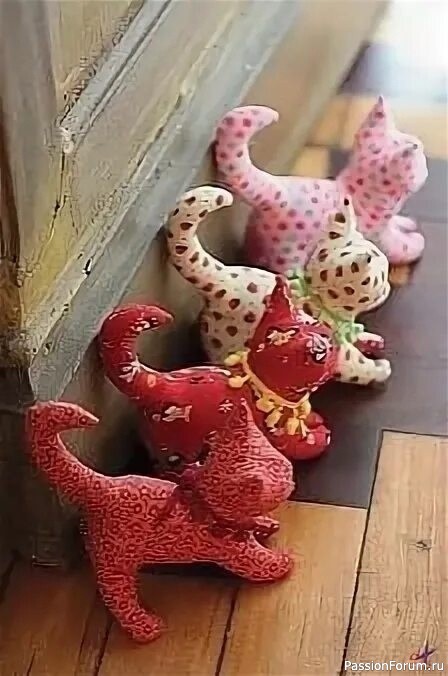 Милые котята из ткани. Выкройки