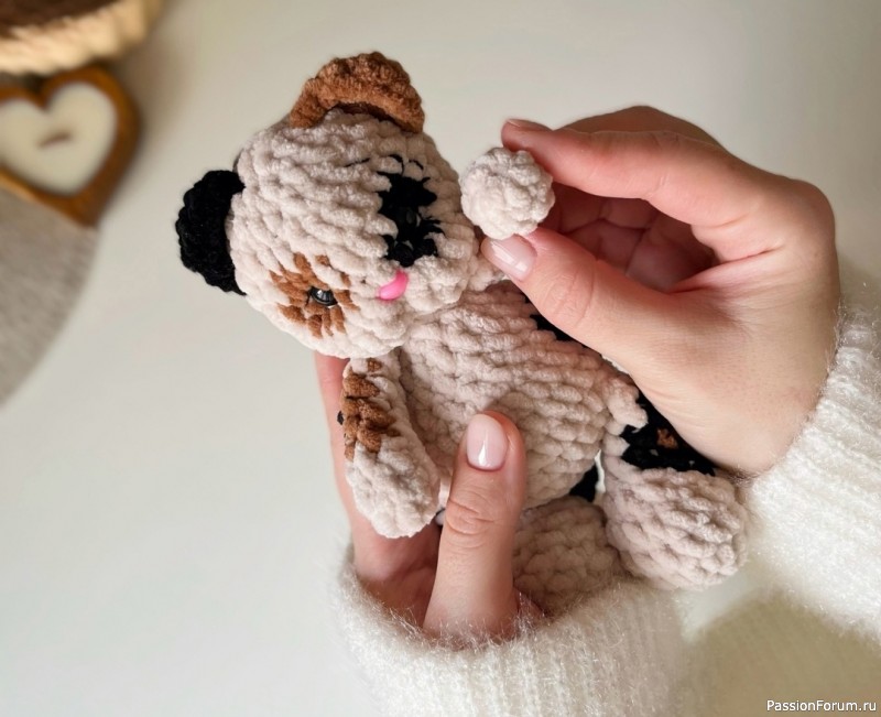 Трёхцветный котёнок крючком. МК