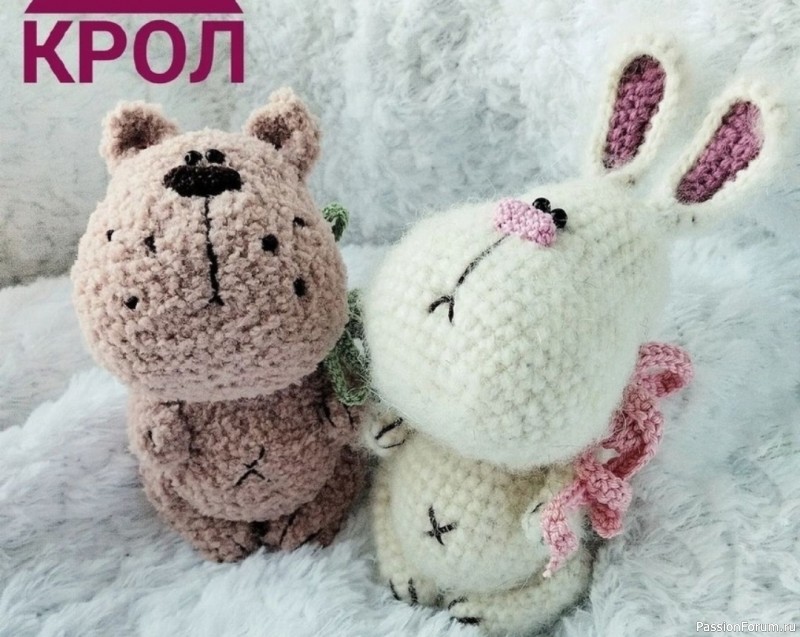 Кот и кролик крючком. МК