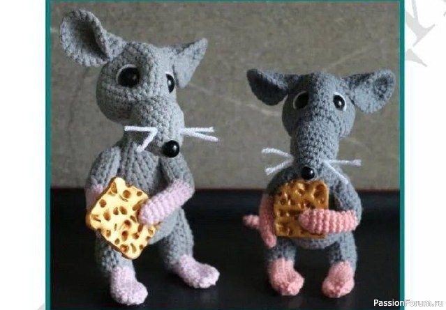 Забавные крысята с сыром крючком. МК