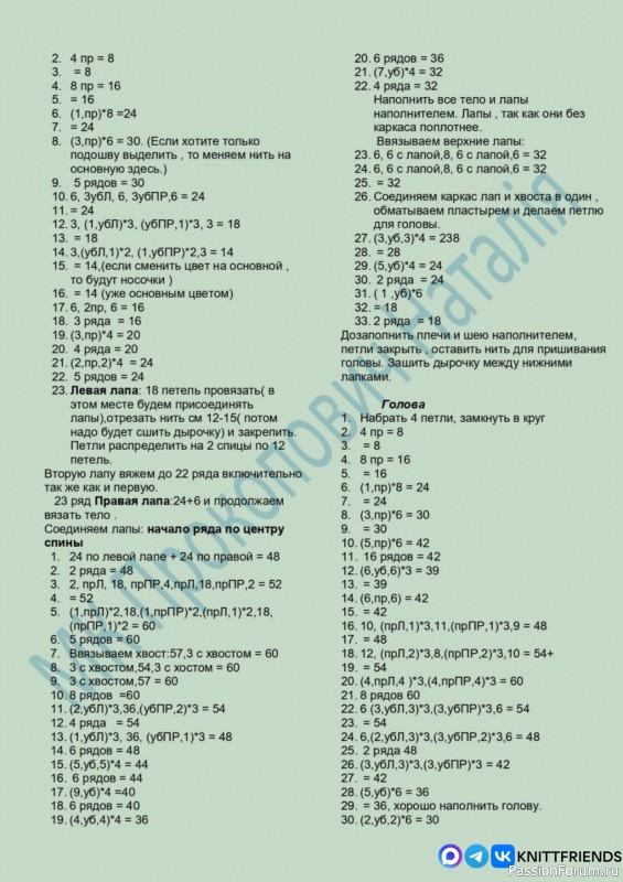 Котик Мякиш спицами. МК