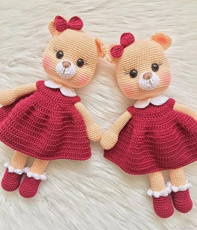 Мишутка в платье крючком. МК