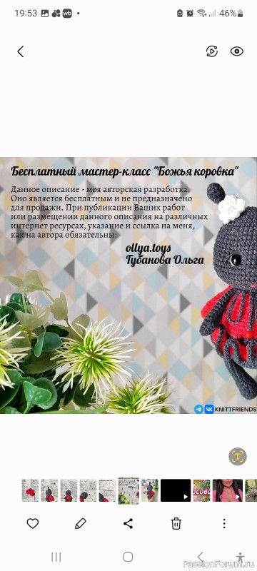 Божья коровка крючком. МК