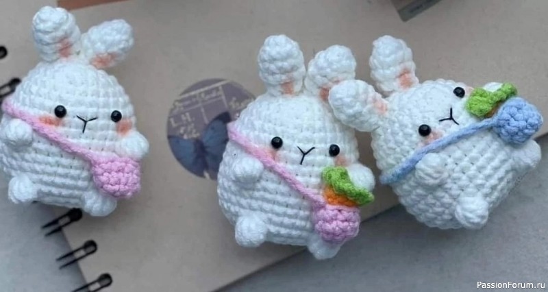 Зайчики c cумкой крючком. МК