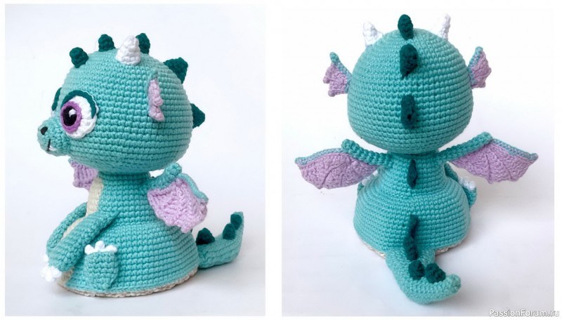 Маленький дракоша крючком. МК