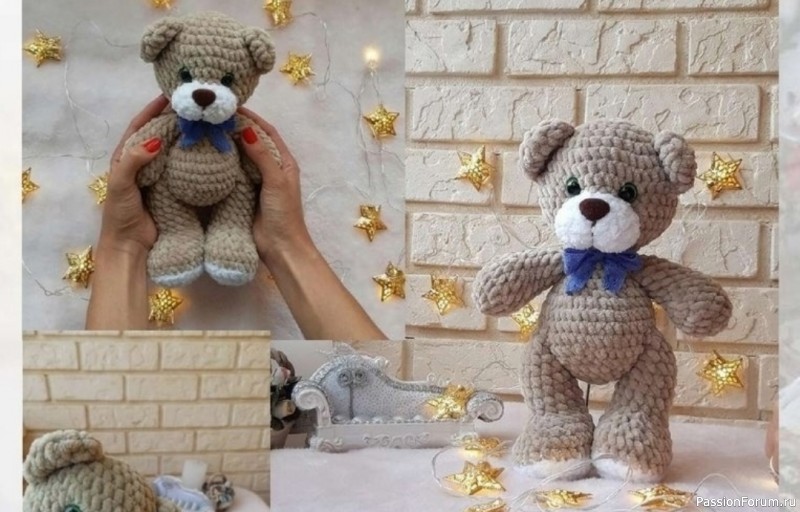 Мишка Бантик крючком. МК